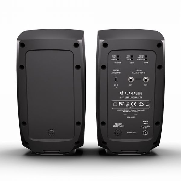 Adam Audio D3V Active Desktop Monitors (Pair), Black