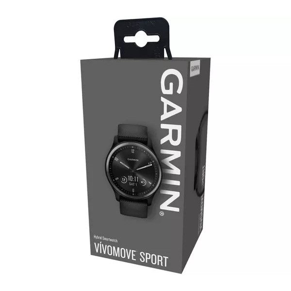 Garmin Vivomove Sport - Black, Silicone Strap, Small