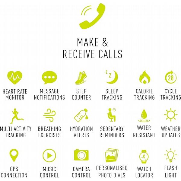 Reflex Active Series 23 Black Mesh Smart Calling Watch