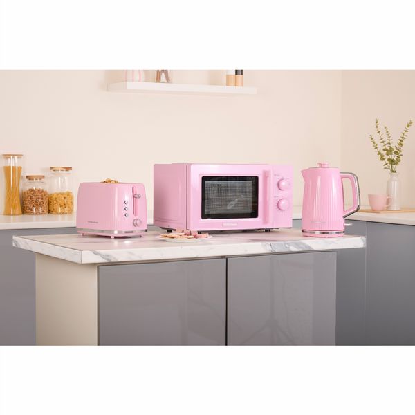 Hamilton Beach Miami Kettle, Toaster and Miami Microwave Set - Pink