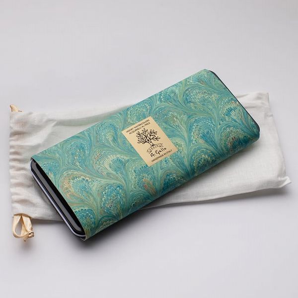 A. Gallo : Handmade Watercolour Paint : Naturale 36 Palette Metal Tin 36 Half Pans with Brush in a linen bag