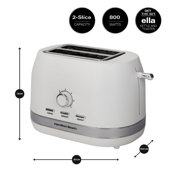 Hamilton Beach Ella Kitchen Bundle White - Kettle,  2 Slice Toaster & Microwave