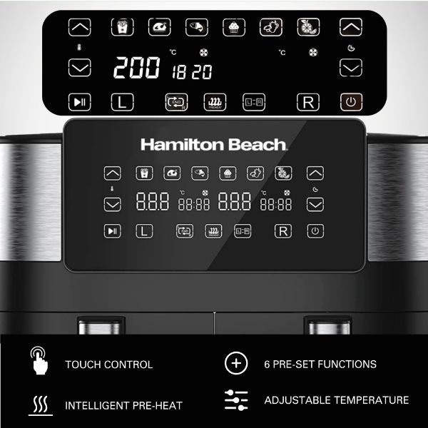 Hamilton Beach 8L Dual Basket Air Fryer 2850W