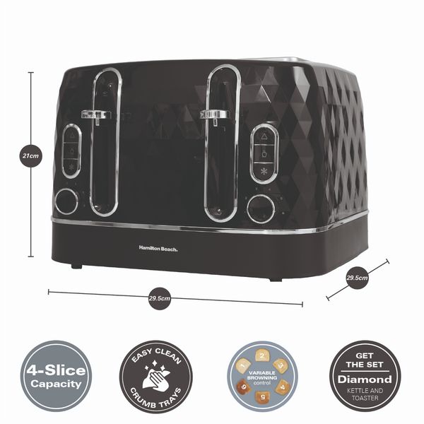 Hamilton Beach Diamond Kettle, Toaster and Retro Microwave