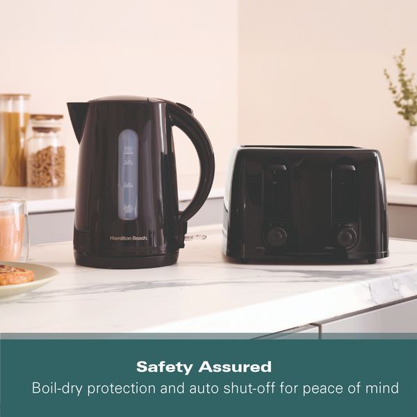 Hamilton Beach Essentials 1.7L Rapid Boil Kettle, 4 Slot Toaster, Deep Fill Sandwich Maker & 4.2L Air Fryer