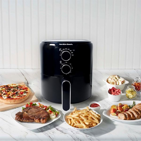 Hamilton Beach Essentials 1.7L Rapid Boil Kettle, 4 Slot Toaster, Deep Fill Sandwich Maker & 4.2L Air Fryer