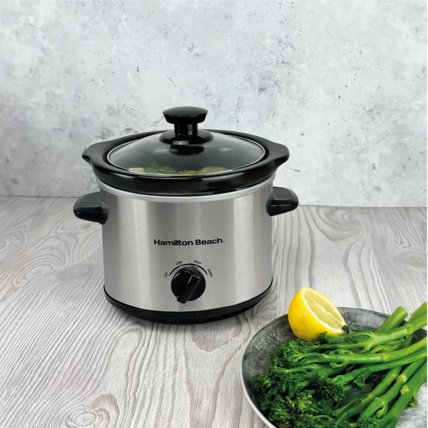 Hamilton Beach Essentials Food Prep Set, 4 in 1 Blender, Deep Fill Sandwich Toaster, 1.8L Slow Cooker-Silver