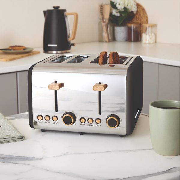 Hamilton Beach Kettle And Toaster Set Scandi Collection Black