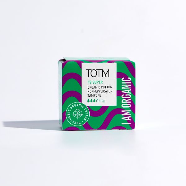 TOTM Organic Cotton Non-Applicator Tampons � Super (x18) - 5 packs