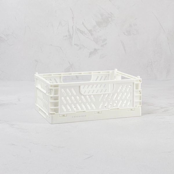 White Tiny Folding Storage Crate