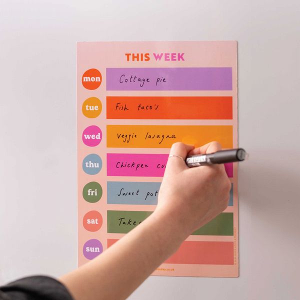 A4 Magnetic Colour Block Weekly Planner | Fridge Magnet Planner