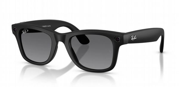 Rayban Meta Wayfarer Black Frame with Graphite Polarised Lens