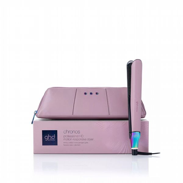ghd Chronos Limited Edition Hair Straightener in Transcendent Pink with Matching Heat-Resistant Bag & Mat