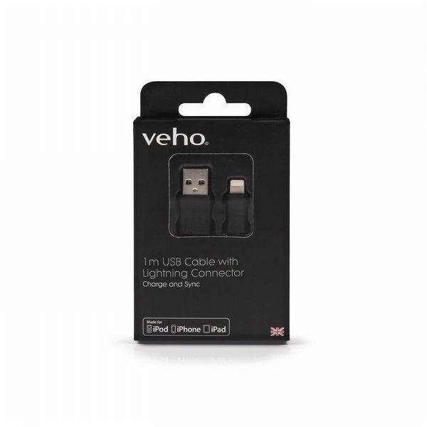 Veho VPP-501-1M Apple Certified MFi Lightning to USB Charge/Sync Cable - 1m