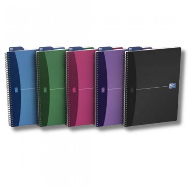 Oxford Notebook A4 Soft Polypropylene Cover Assorted Ruled Feint 100101918 - Pack of 5