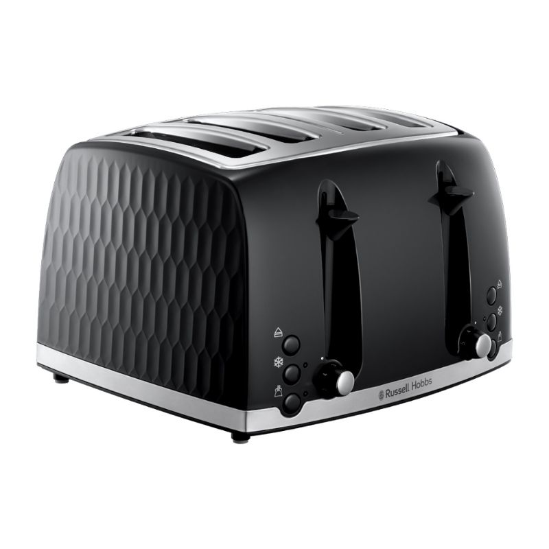 Russell Hobbs Honeycomb 4 Slice Toaster Black