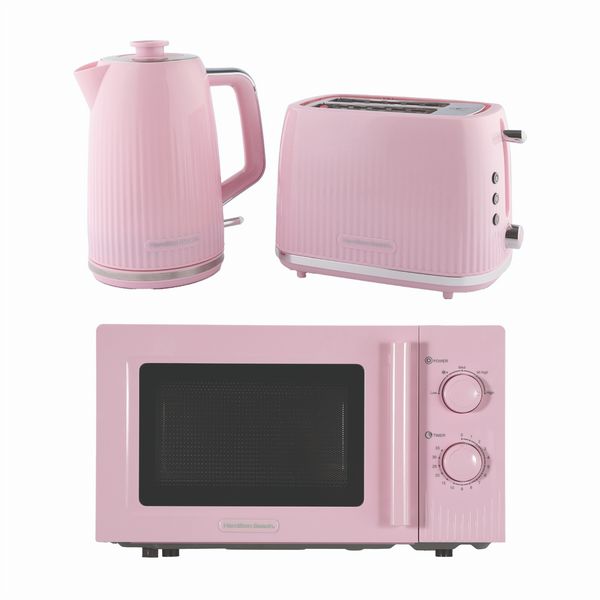 Hamilton Beach Miami Kettle, Toaster and Miami Microwave Set - Pink