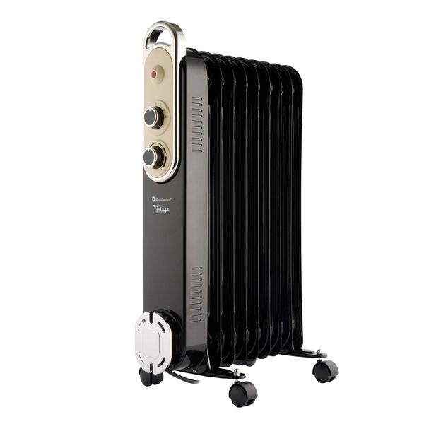 Rediffusion Vintage 9 Fin Oil Filled Radiator Black