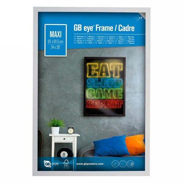  GB Eye Contemporary Wooden White Picture Frame - Maxi - 61 x 91.5cm / 24 x...