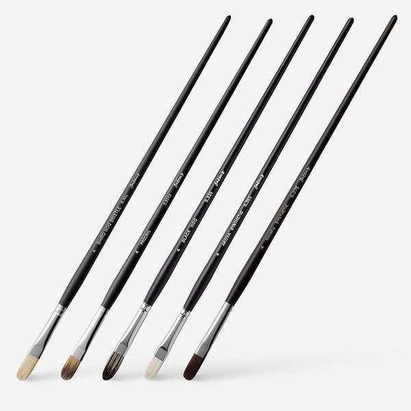 Jackson's : Long Handle Oil & Acrylic Brush : Comparison Set of 5 Filbert