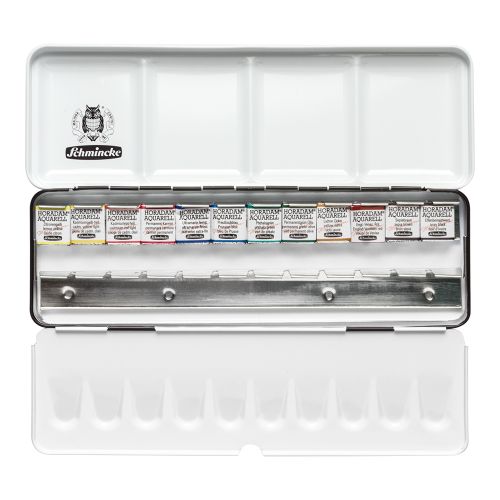 Schmincke : Horadam Watercolour Paint : Metal Set : 12 Half Pans