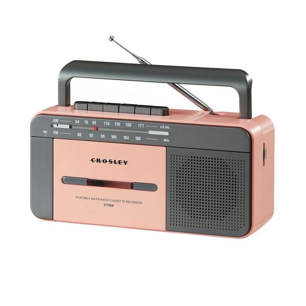 Ct102 Cassette Player Rose Gold/Grey UK Adapter